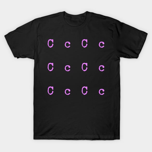 Pink Typewriter Letter C T-Shirt by anacarminda